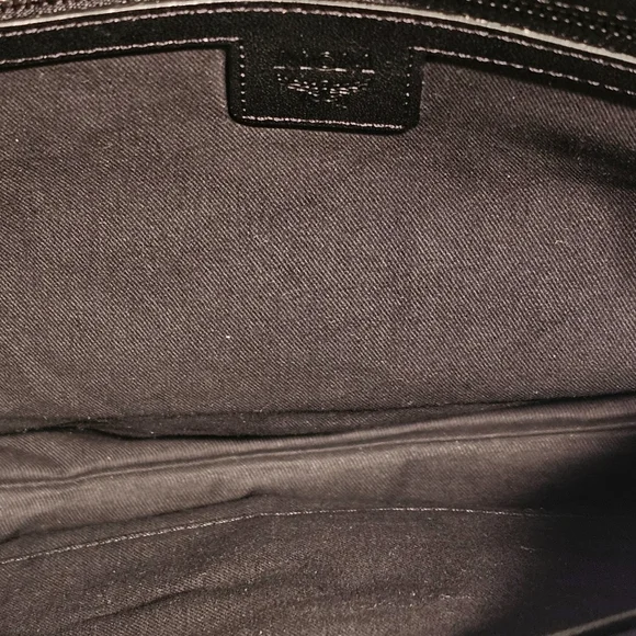 MCM Gold & Black Pvc Leather Clutch/Geometric Laptop Pouch - Picture 14 of 15